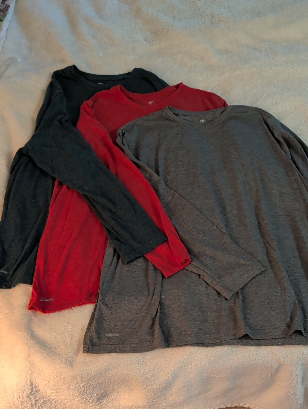 3 Pcs. Athletic Works DriWorks Mesh Active Long Sleeve Tees 3XL